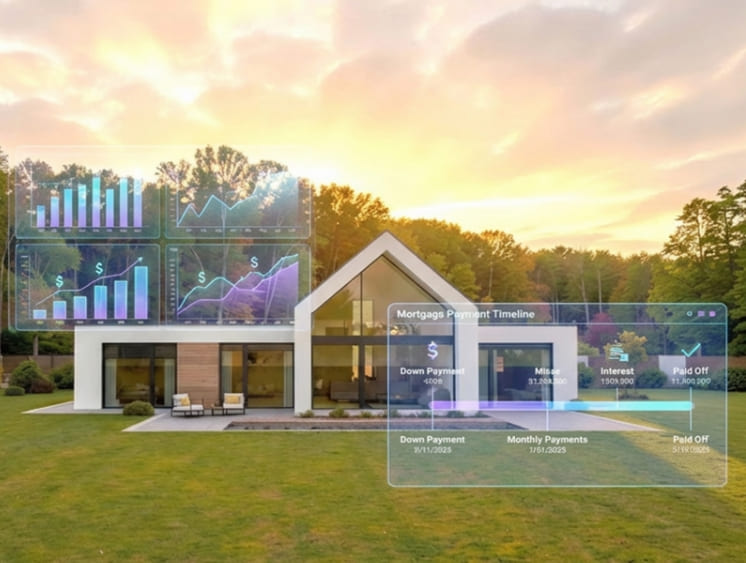 People looking at house blueprints